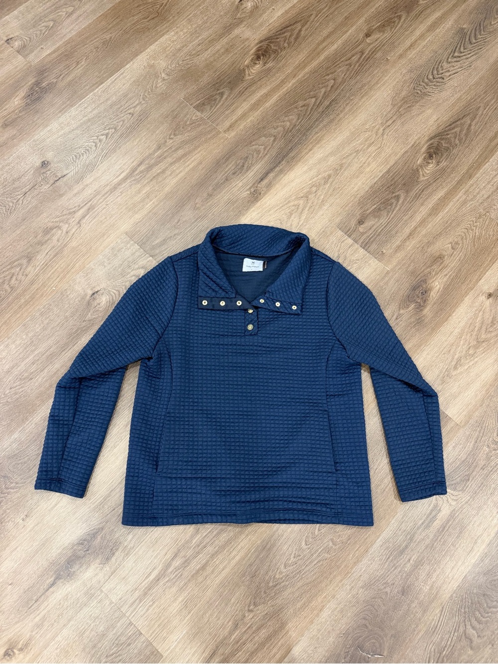 Dudley Stephens Navy Quilted Snap-Front Pullover